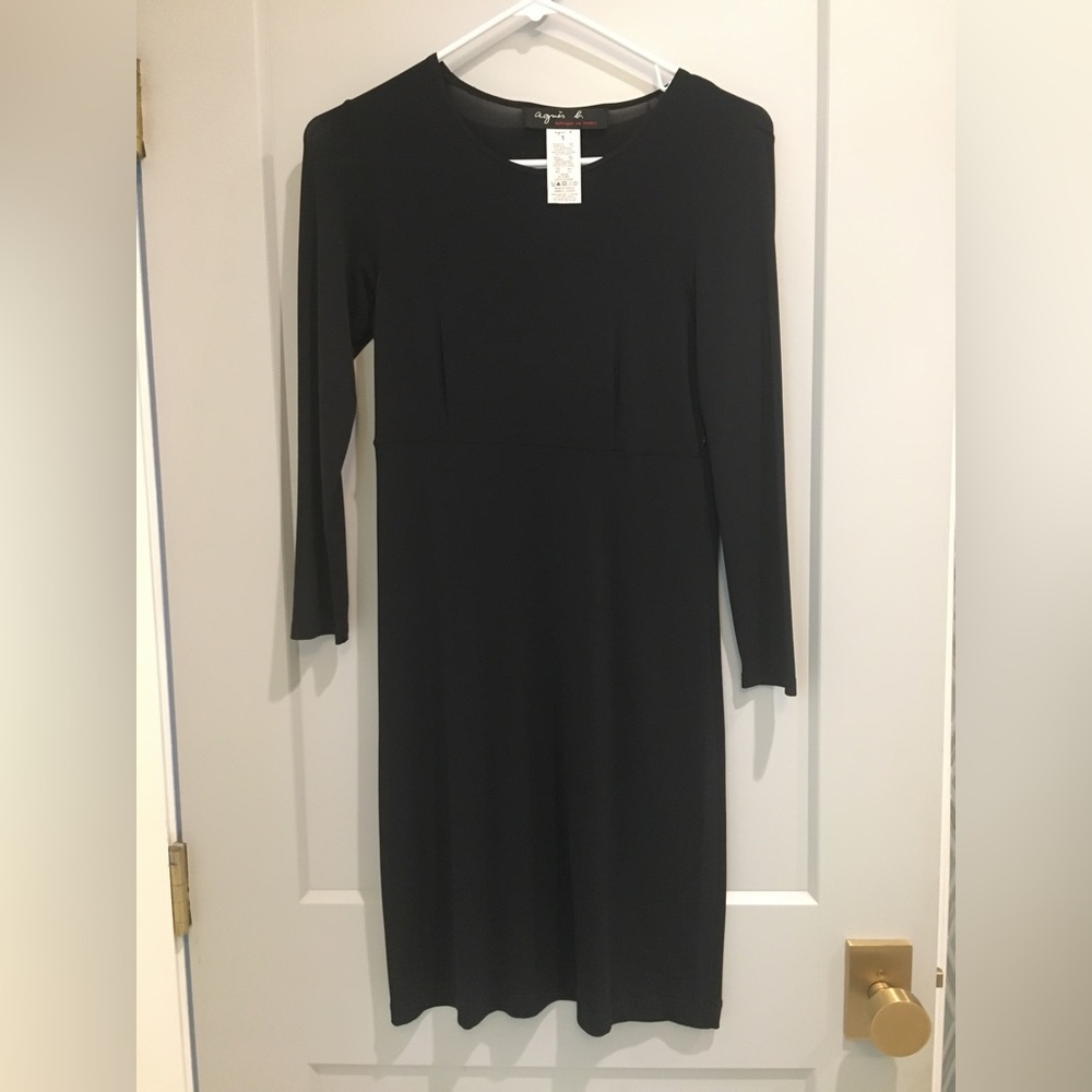 Beautiful Agnes B Long Sleeved Little Black Dress